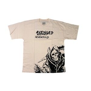 Avenged Sevenfold Men's Cream Looking Inside‎ Short Sleeve T-Shirt Size L